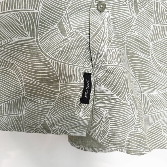 Molokai Surf 100% Cotton Leaves Short Sleeve Collared Button Front Shirt Top XXL - Picture 5 of 7